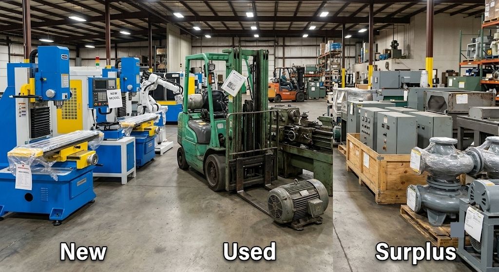 New vs. Used vs. Surplus Industrial Equipment: Which Should You Buy?