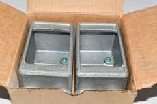 2 NEW Eaton Crouse Hinds FDD1 Condulet FD device box, Deep, Feraloy iron alloy, Single-gang, D shape, 1/2''