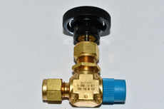 NEW SWAGELOK B-1RM4-S4-W20 NPT X Tube Manual Brass 3000PSI 1/4In Needle Valve