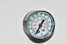 NEW 4FLZ6 Pressure Gauge: 0 to 60 psi, 1 1/2 in Dial, 1/8 in NPT Male, Center Back