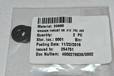 Pack of 2 NEW 23690 Thrust Washer HS .312 x .750 x .062 Part