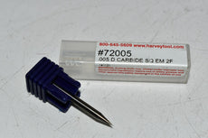 NEW Harvey Tool 72005 0.0050'' Miniature End Mill 1-1/2'' OAL 2FL