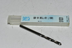 NEW SGS 51031 Jobber Drill: #31, 118 deg Point, Solid Carbide