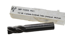 NEW MP Tool 1/2'' 4FL Carbide End Mill TiALn .062RAD 3'' OAL