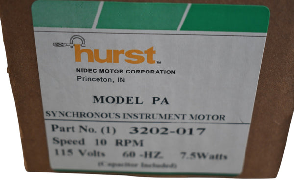 NEW Hurst 3202-017 Motor, Synchronous; 115 VAC @ 60 Hz; 7.5 W; 10 RPM ...