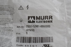 NEW Murrelektronik 7000-12981-0000000 Connector, M12 Female 90 Degree A-Coded, Screw Terminal, 4-Pole