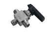 Swagelok SS-42GXS4 Stainless Steel 1-Piece 40G Series 3-Way Ball Valve, 0.35 Cv, 1/4 in Tube Fitting