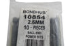 Pack of 10 NEW Bondhus 10854, 2.5mm Balldriver Power Bit