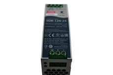 MEAN WELL SDR-120-24 Power Supply, AC-DC, 24V, 5A, 100-264V In, Enclosed,DIN Rail