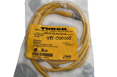 NEW Turck PSG 4M-2 Cordset, M8 Male to Cut-end, Yellow, 4 cond., 2 meters