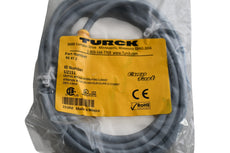 NEW Turck RK 4T-2 Cordset, M12 Female to Cut-end, Gray, 4 pin, 3 Cond, 2 Meters, Eurofast Series