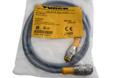 NEW Turck RK 4.5T-1-RS 4.5T Cordset, M12 Male to M12 Female, Gray, 5 cond., 1 meter, PVC, Eurofast Series