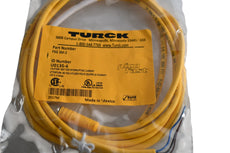 NEW Turck PSG 3M-2 Cordset, M8 Male to Cut-end, Yellow, 3 cond., 2 meters, PVC Cable Assy