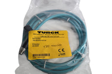 NEW Turck PSGS 4M RJ45S 4413-2M Ethernet Extension Cordset, M8 4 Pin Male, RJ45 8 Pin Male, Teal TPU, 2m