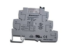 Lot of 6 NEW Klemsan KPR-SCE-24VACDC-1C interface relay, 35mm DIN rail mount, finger-safe, 24 VAC/VDC coil voltage