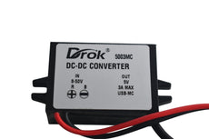 DROK 5003MC DC-DC Converter In (8v-50v) Out (5v 3A max) out USB-MC