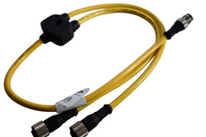 NEW Banner Engineering CSB-M1281M1281 Cordset, Splitter, M12 Male-Female-Female, 8 Pin, 0.3m