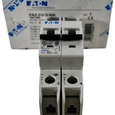 NEW Eaton - Cutler Hammer FAZ-D2/2-NA Miniature Circuit Breakers, T/M, D Curve, 2A, 2-Pole, DIN, UL489, FAZ-NA Series