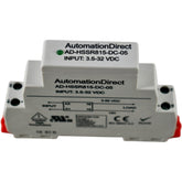 Automation Direct AD-HSSR815-DC-05 solid state relay, 35mm DIN rail mount, finger-safe, 3.5-32 VDC