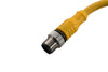 Turck RKC 4.4T-10-RSC 4.4T Cordset, M12 Male to M12 Female, Yellow