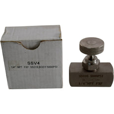 NEW SSV4 1/4'' NPT FXF SS316 BODY 5000 PSI Needle Valve