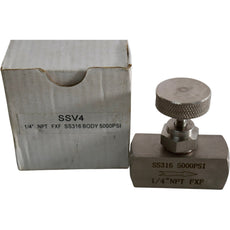 NEW SSV4 1/4'' NPT FXF SS316 BODY 5000 PSI Needle Valve