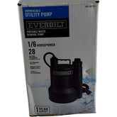 NEW Everbilt 1/6 HP Plastic Submersible Utility Pump 1001 092 915