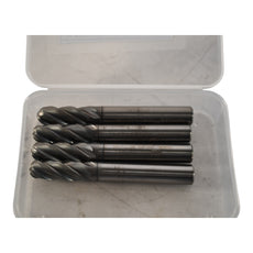 Lot of 4 NEW MP Tool 3/8'' Ball Nose End Mill Carbide 4FL 3'' OAL