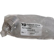 NEW Flodraulic Group 2404-04-08-SS Straight Stainless Steel Rigid Adapter, 7/16-20 (-04) Male JIC
