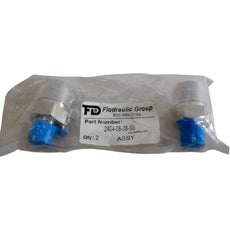 Pack of 2 NEW Flodraulic 2404-06-08-SS Straight SS Rigid Adapter, 9/16-18 (-06) Male JIC