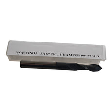 NEW Anaconda 3/16'' 2FL Chamfer 90 deg. TIALN End Mill 2'' OAL