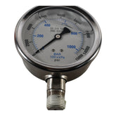 4'' Liquid Filled Pressure Gage 0-15000 PSI SS 316