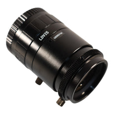 VS Technology VS-LDV25 1.1'' 25mm F3.5 Manual Iris C-Mount Lens, 0.05x-0.21x Magnification, 100-500mm W.D., Macro Type