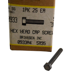 Pack of 25 NEW BRIKKSEN B-0933A4-805X12 Hex Head Cap Screws 5/35