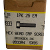 Pack of 25 NEW BRIKKSEN B-0933A4-805X12 Hex Head Cap Screws 5/35