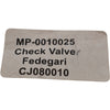 Pack of 3 NEW Fedegari CJ080010 CHECK VALVE F-F 1/8 MV23 0018