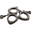 Lot of 3 2-1/2'' Stainless Steel Sanitary Clamp