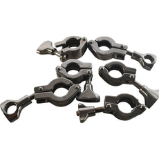Lot of 6 3/4'' Sanitary Stainless Steel Clamps