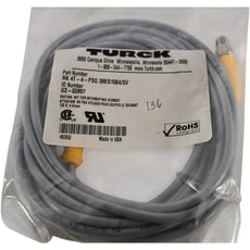 NEW Turck RK 4T-4-PSG 3M/S1584/SV ID: U2-02897 Double-ended cable cordset 4m / 13ft length
