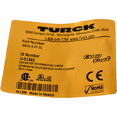 NEW Turck RKCV 4.4T-15 U-01363 M12 eurofast Cordset Straight, Female connector, Medium Body Plug