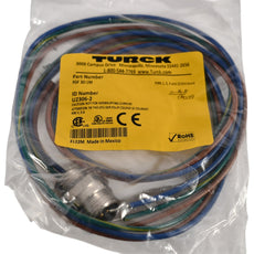 NEW Turck, RSF 30-1M, U2306-2 CIRCULAR CONNECTOR 3 PIN 7/8'' MINI MALE STR FM 1M 18AWG 1/2'' NPSM THR 600VAC/DC