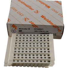 Pack of 8 NEW Weidm�ller 0473460051 DEKAFIX FW 5 MARKED 51-100 50/CD Connector Label