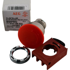 NEW AEG BMP-RN 910-159-534 E-STOP PUSHBUTTON - TWIST TO RELEASE - 40MM HEAD