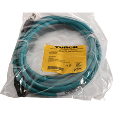 NEW Turck RSS RJ45S 841-5M Cordset, M12 Male to RJ45 Male, Teal, 8 cond., 5 meters, Type 841 Shielded