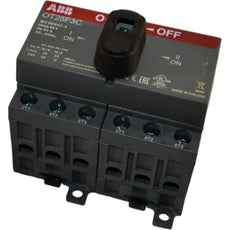 NEW ABB OT25F3C Load Switch 3-Pin 25A with Black Toggle Handle I-0-II 1SCA104863R1001