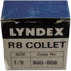 NEW Lyndex Nikken 800-008 1/8 Inch Steel R8 Collet 7/16-20 Drawbar Thread, 0.0007 Inch TIR