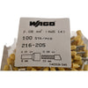 Pack of 100 NEW Wago 216-205 FERRULE; SLEEVE FOR 2.08 MM / AW