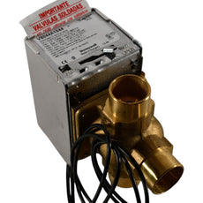NEW Honeywell V8044A1044 3/4'' Sweat Connection 3 Way Zone Valve, port A normally closed (24v)