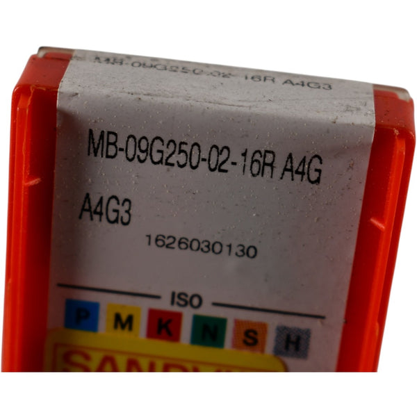 Pack of 10 NEW Sandvik MB-09G250-02-16R Grade A4G Carbide Insert Groov ...