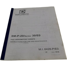 Duplomatic Automazione SM-P-20/SERIES 30/E0 FAST SERVO MOTOR TURRETS Instructions